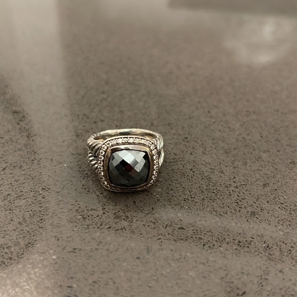 Albion Ring with Hematite & Diamonds 11mm Size 7. - Picture 6 of 12